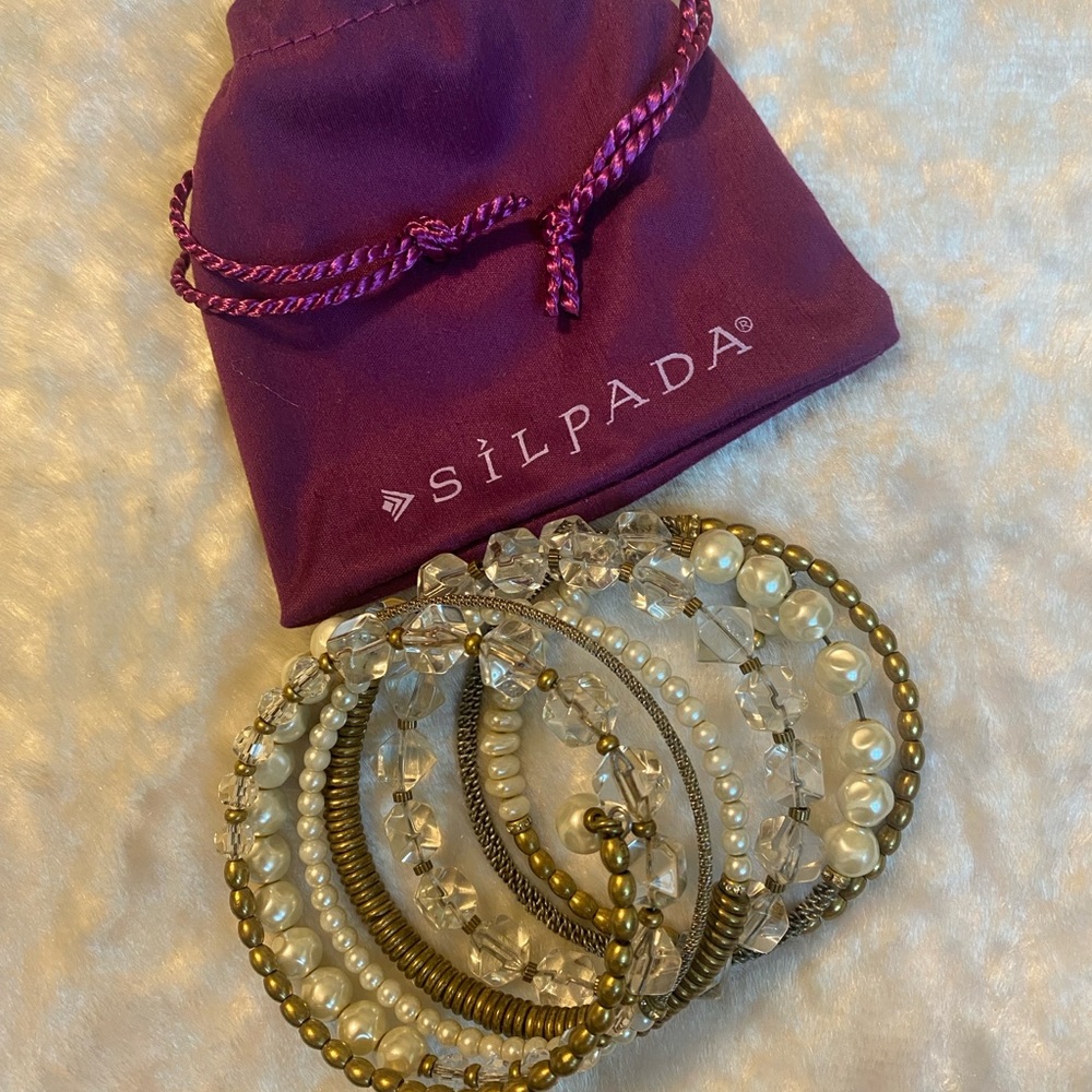 🍀Silpada Pearl and Crystal Bracelet Set